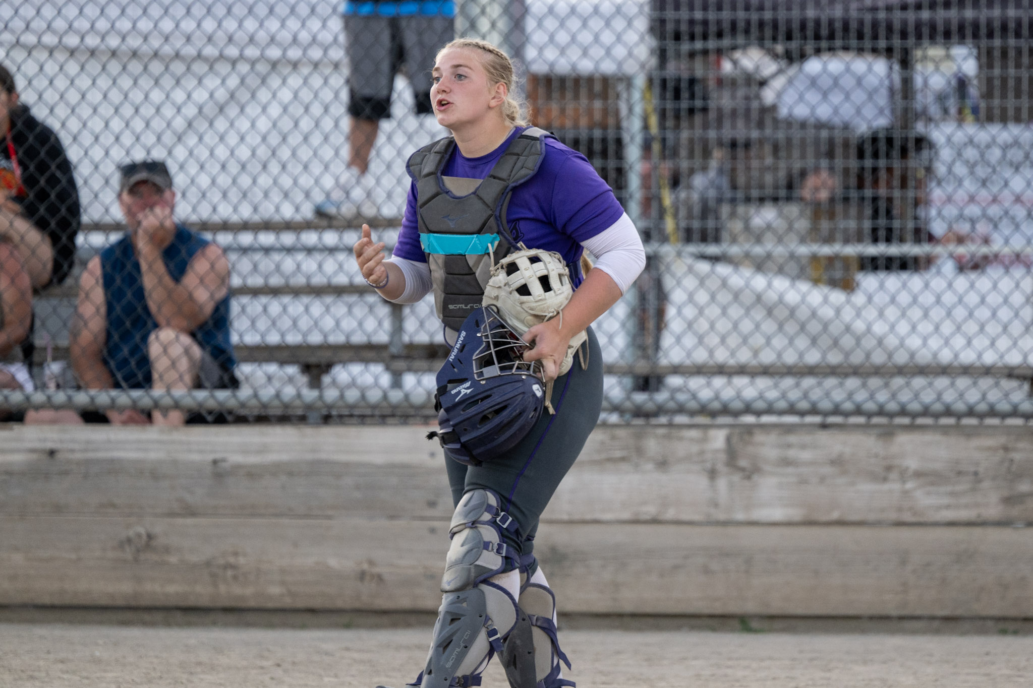 EeeBee in catcher's gear